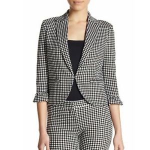 Amanda + Chelsea black&white gingham cropped blazer - size 2 Emily in Paris